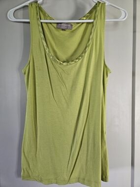 Banana Republic Luxe Touch Lime Green Tank Top | Soft Stretch Knit